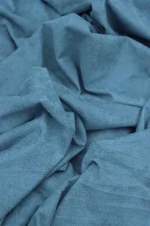 1YD 28IN REMNANT; Sea Blue Microsuede Jersey Knit