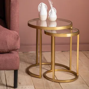 Amos Rowe Nest of Two Tables Gold