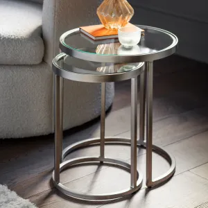 Amos Rowe Nest of Two Tables Silver