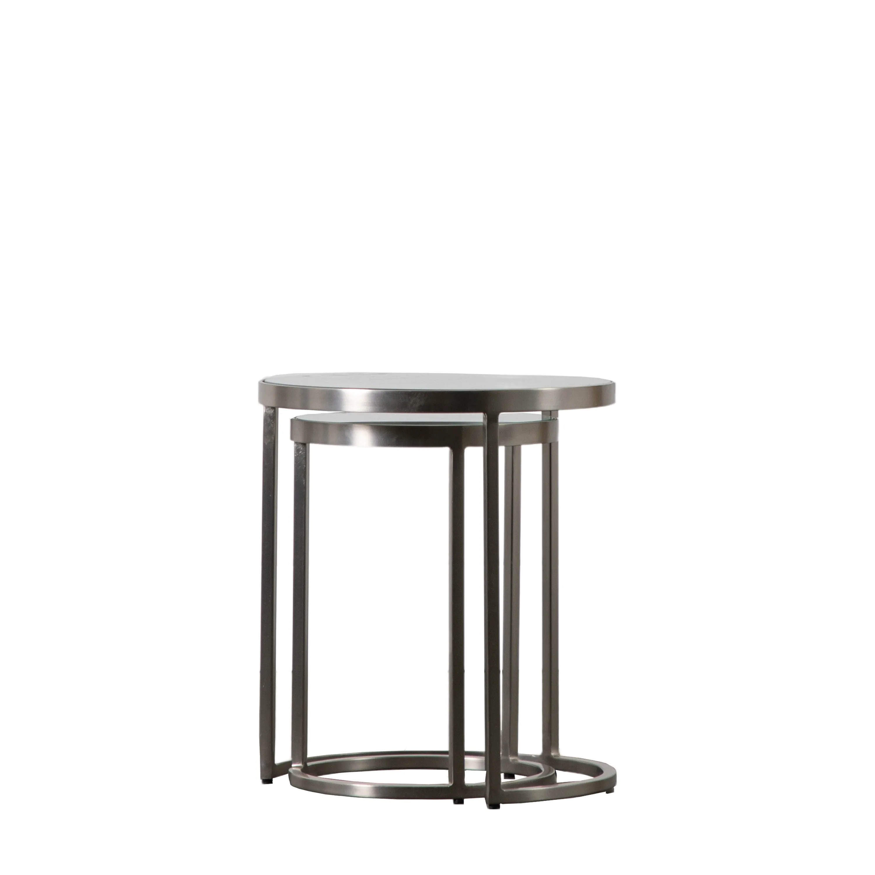 Amos Rowe Nest of Two Tables Silver