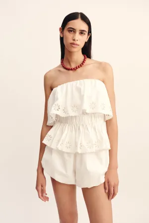 CECILIA STRAPLESS TOP - VINTAGE WHITE