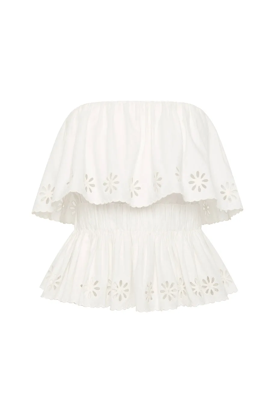 CECILIA STRAPLESS TOP - VINTAGE WHITE