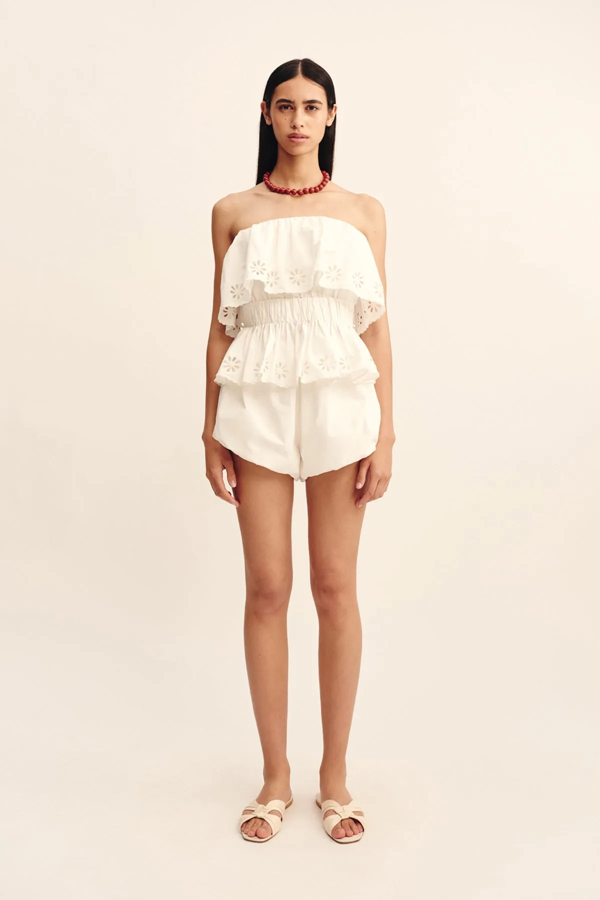 CECILIA STRAPLESS TOP - VINTAGE WHITE