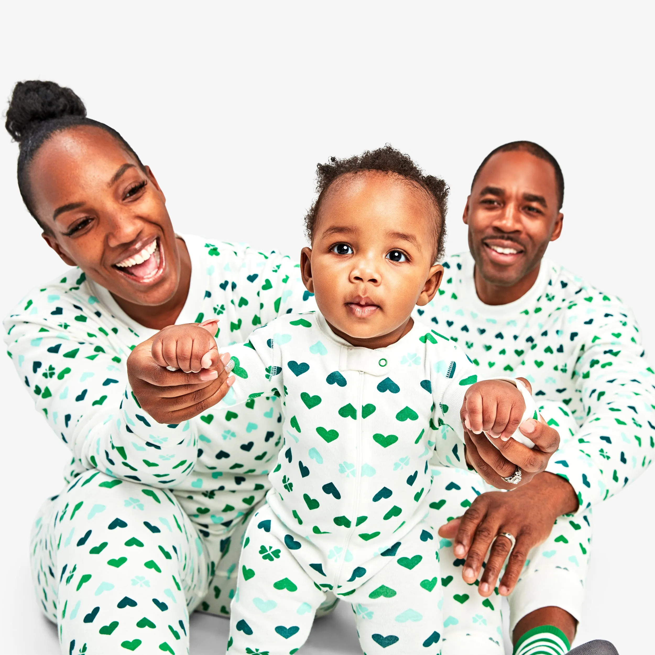 Clearance fit 2 grown-ups organic PJ pant in lucky clovers
