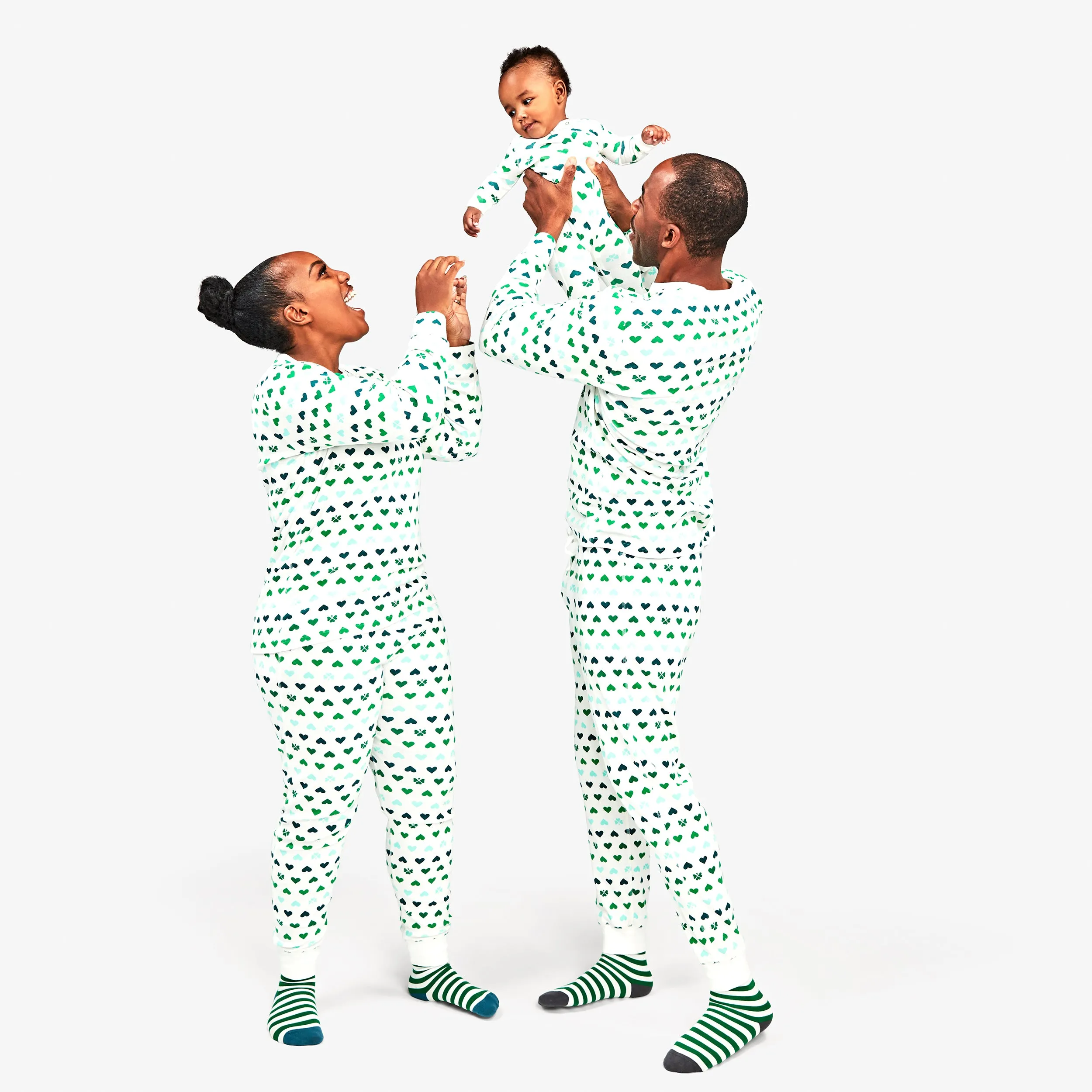 Clearance fit 2 grown-ups organic PJ pant in lucky clovers