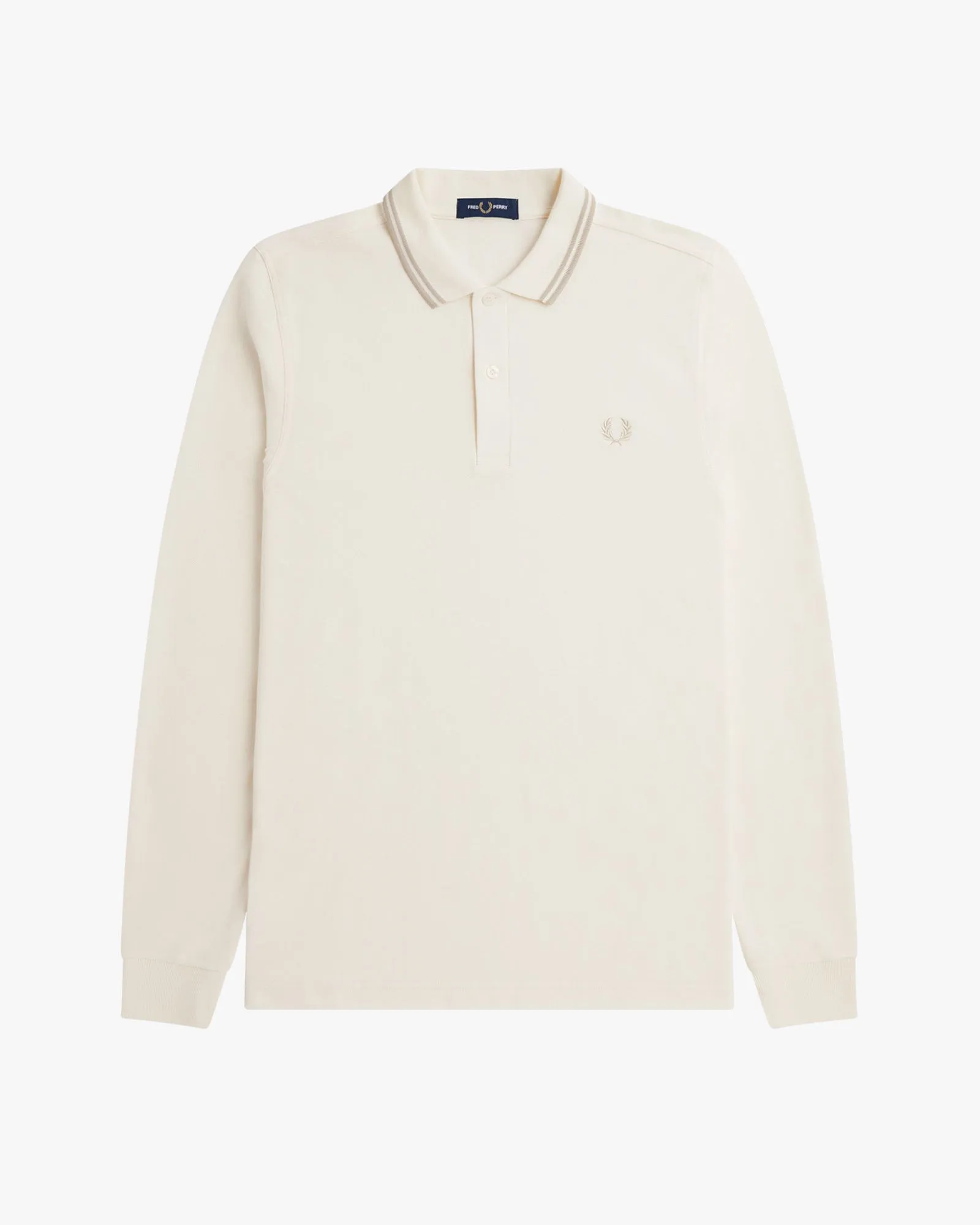 Fred Perry L/S Twin Tipped Polo Shirt - Ecru / Oatmeal