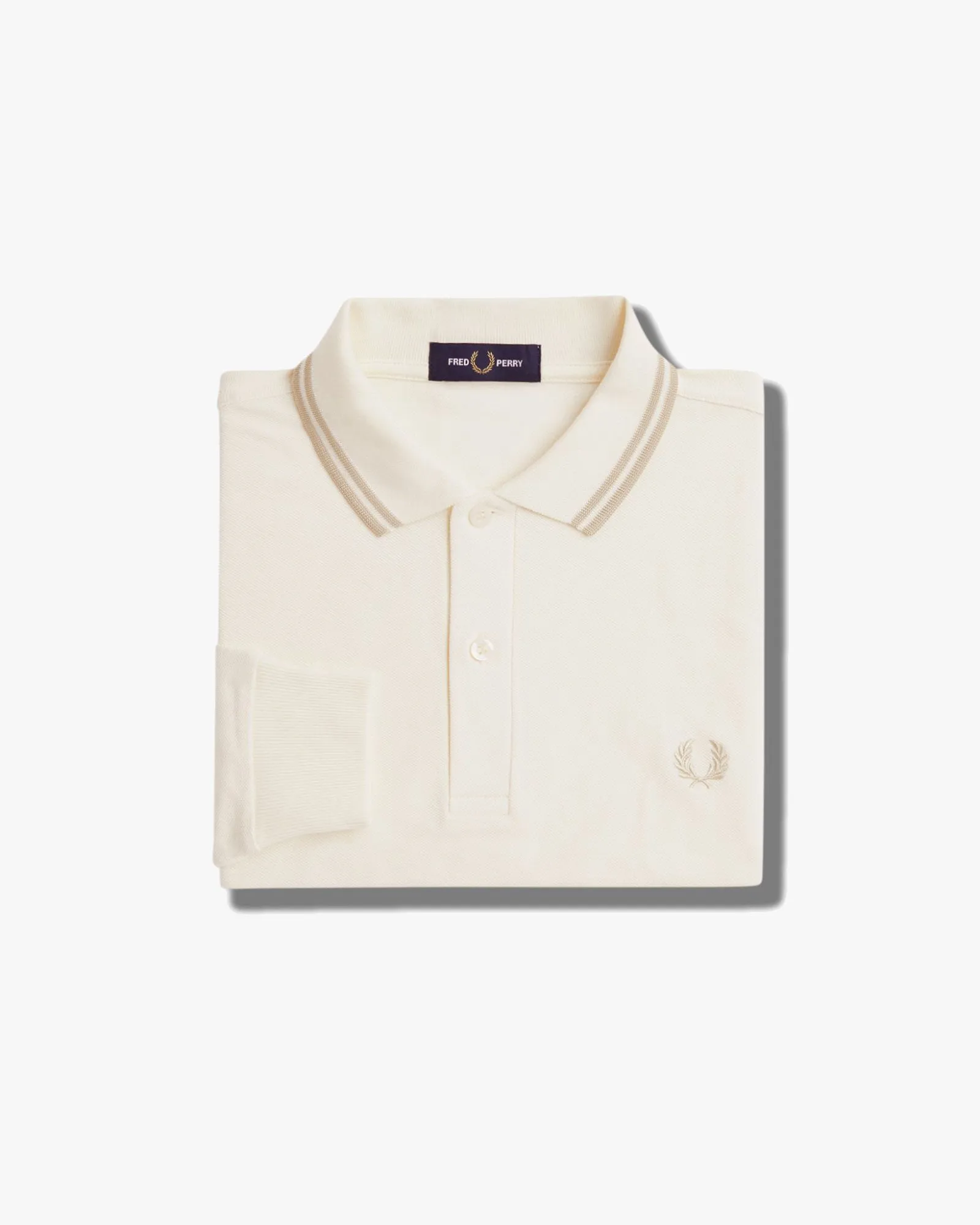 Fred Perry L/S Twin Tipped Polo Shirt - Ecru / Oatmeal