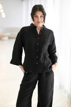 Fundamental Linen Shirt - Black 