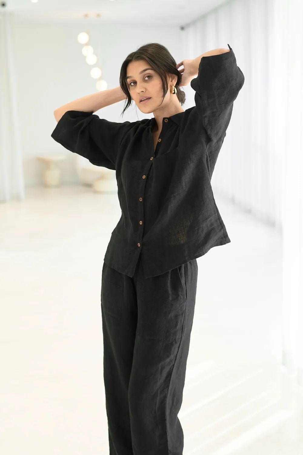 Fundamental Linen Shirt - Black 