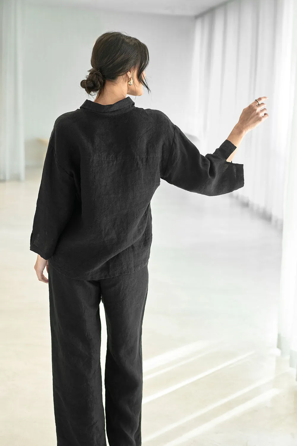 Fundamental Linen Shirt - Black 