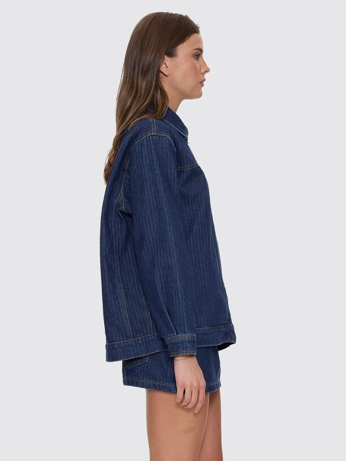 Hayden Jacket - Rib Rinsed Ink