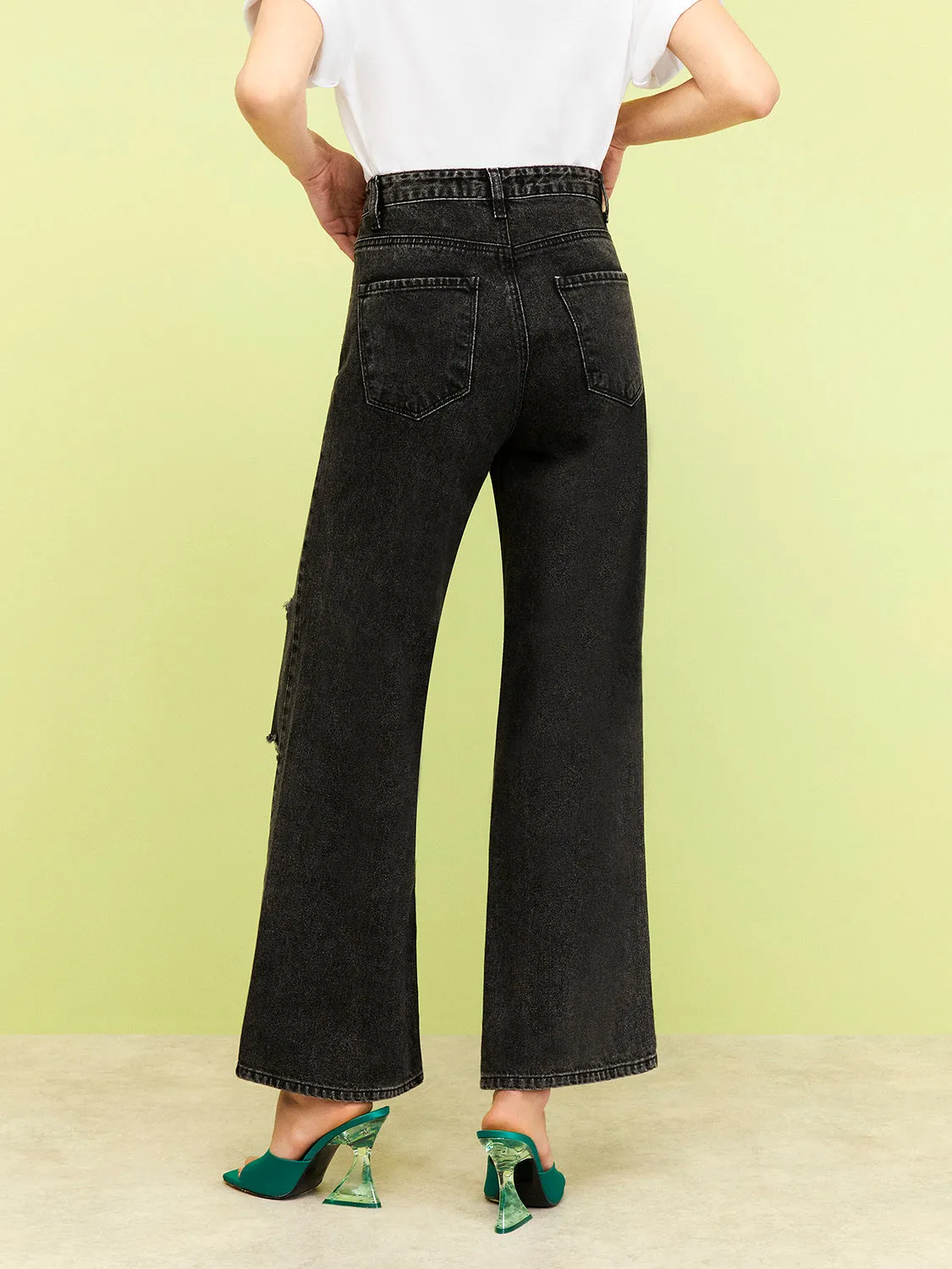 High Waisted Ripped Jeans