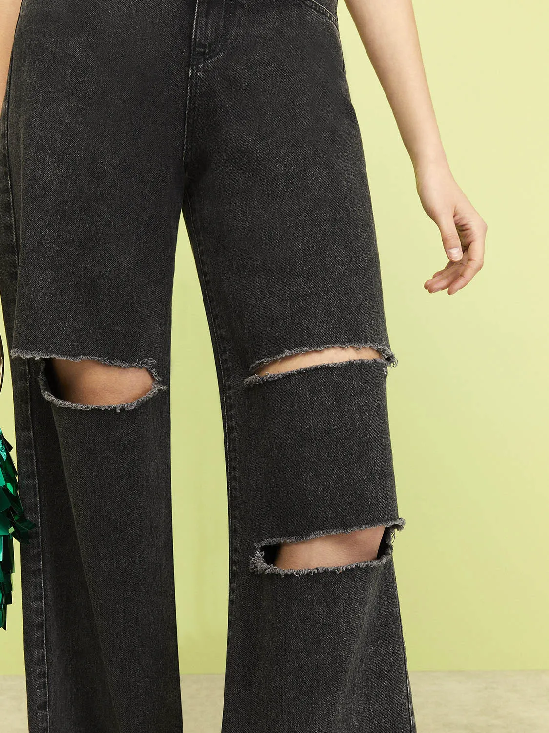 High Waisted Ripped Jeans