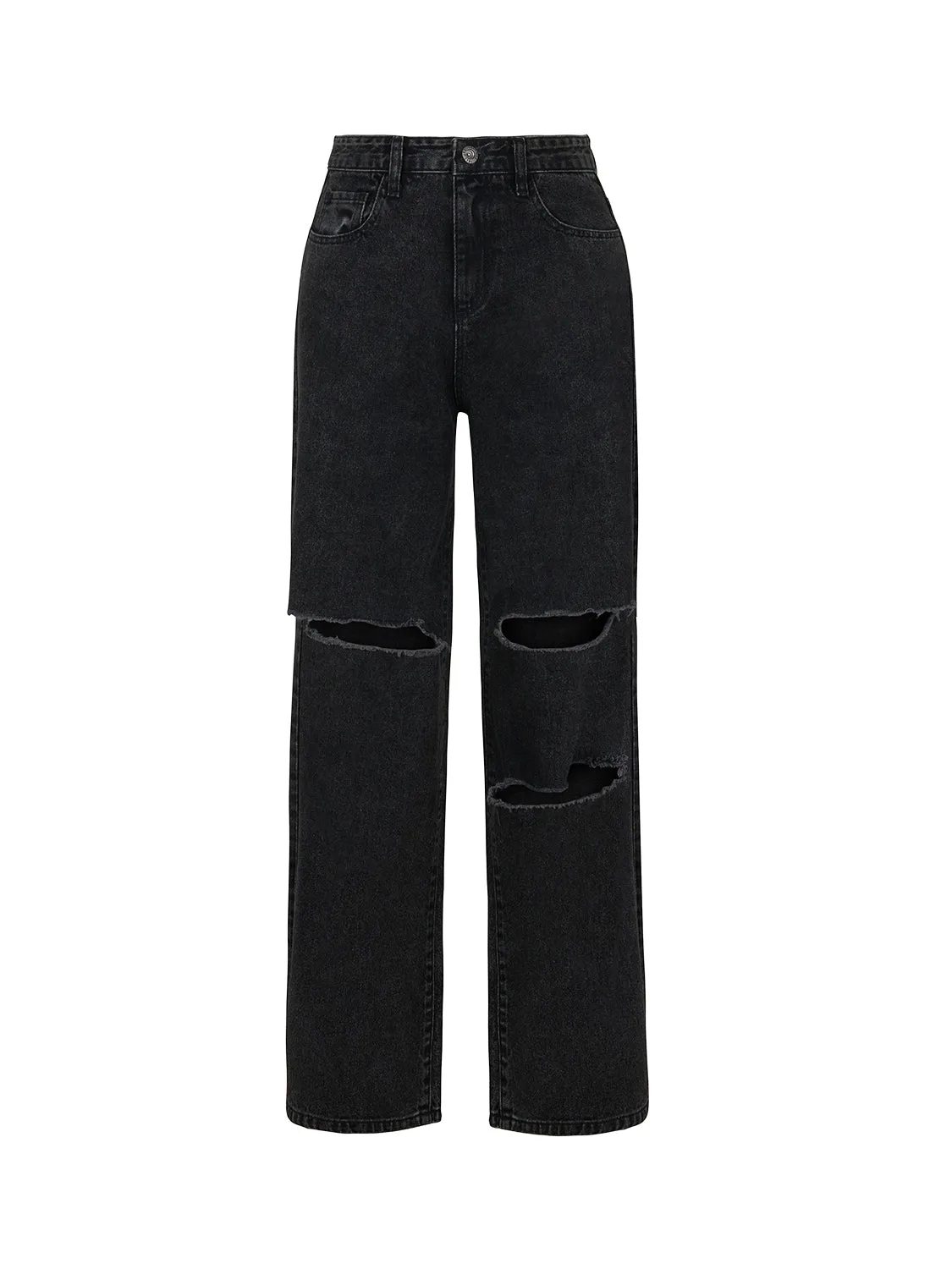 High Waisted Ripped Jeans