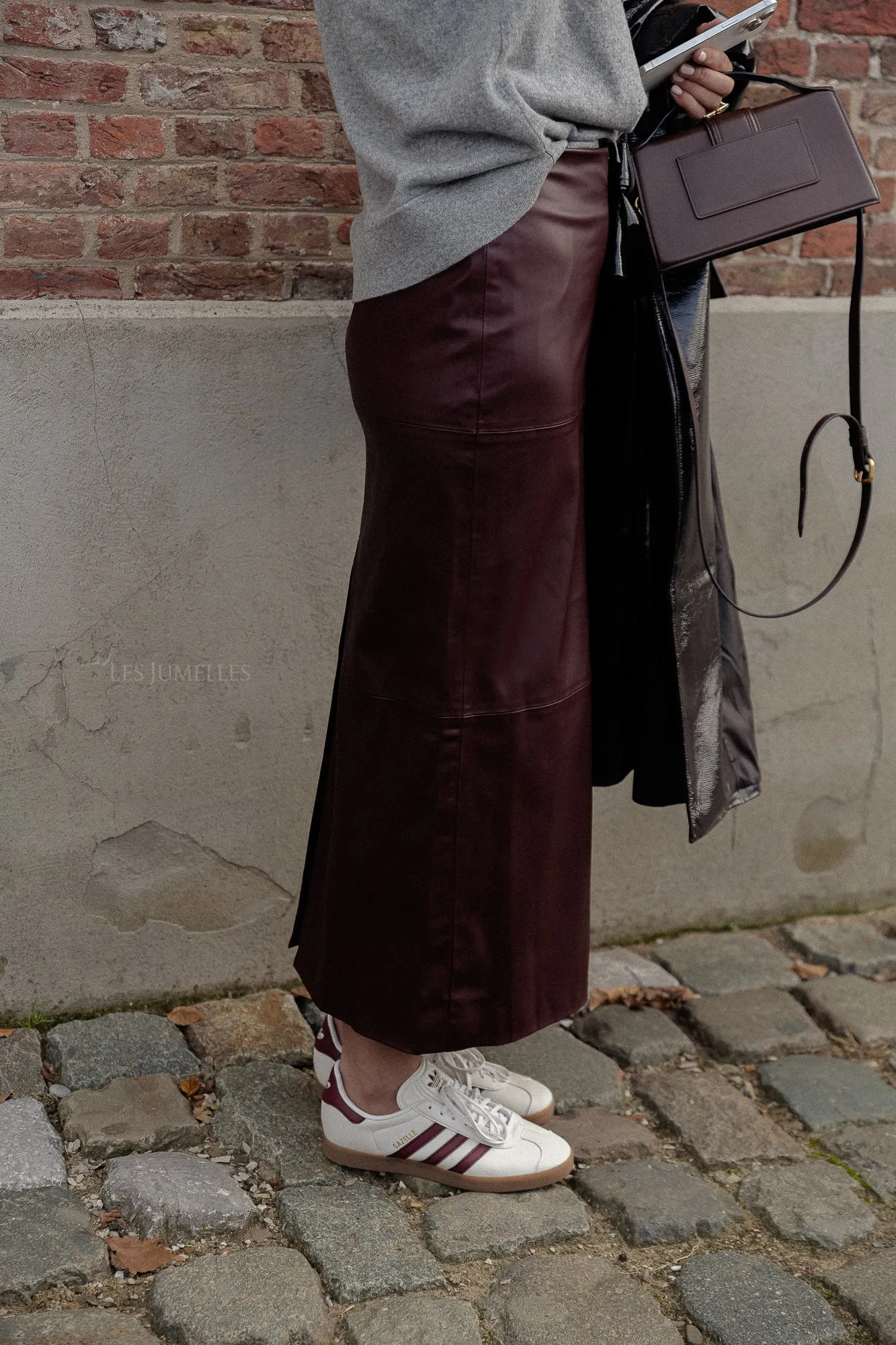 Jella PU skirt decadent chocolate
