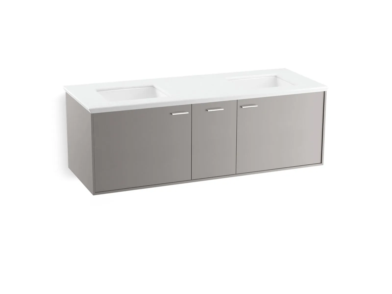 Jute Mohair Grey Wall Mount Vanity (61.75" x 24" x 23.25")