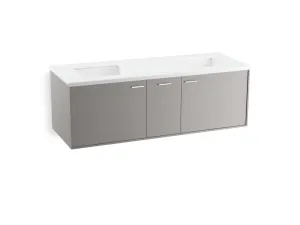 Jute Mohair Grey Wall Mount Vanity (61.75" x 24" x 23.25")