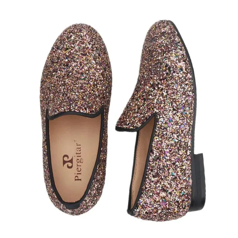 Kids Loafers Sparkle Step: Handcrafted Multicolor Children's Loafers