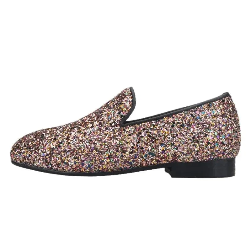 Kids Loafers Sparkle Step: Handcrafted Multicolor Children's Loafers