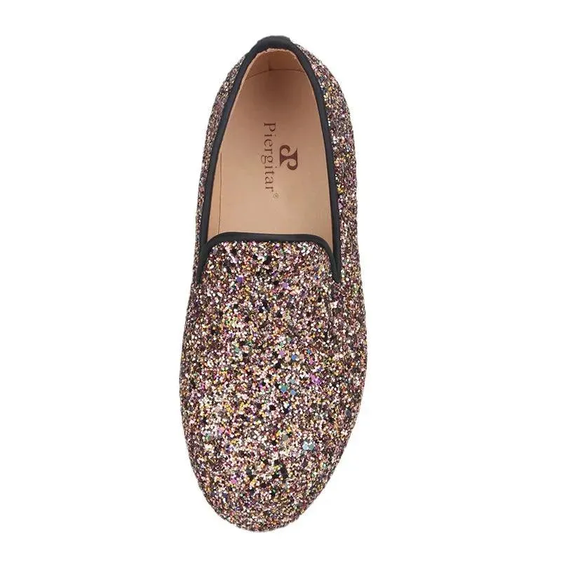 Kids Loafers Sparkle Step: Handcrafted Multicolor Children's Loafers