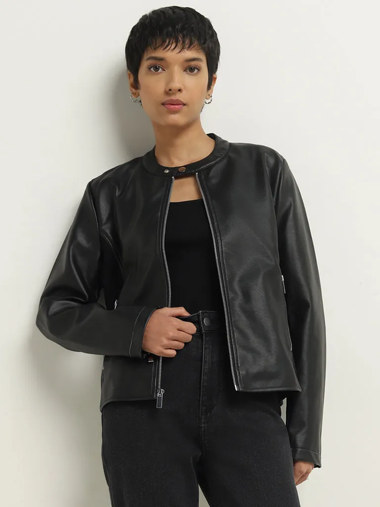 LOV Black Faux Leather Jacket