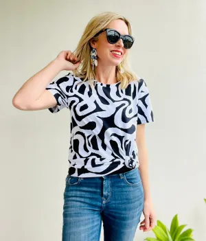 Making Waves  Everyday Tee Black & White