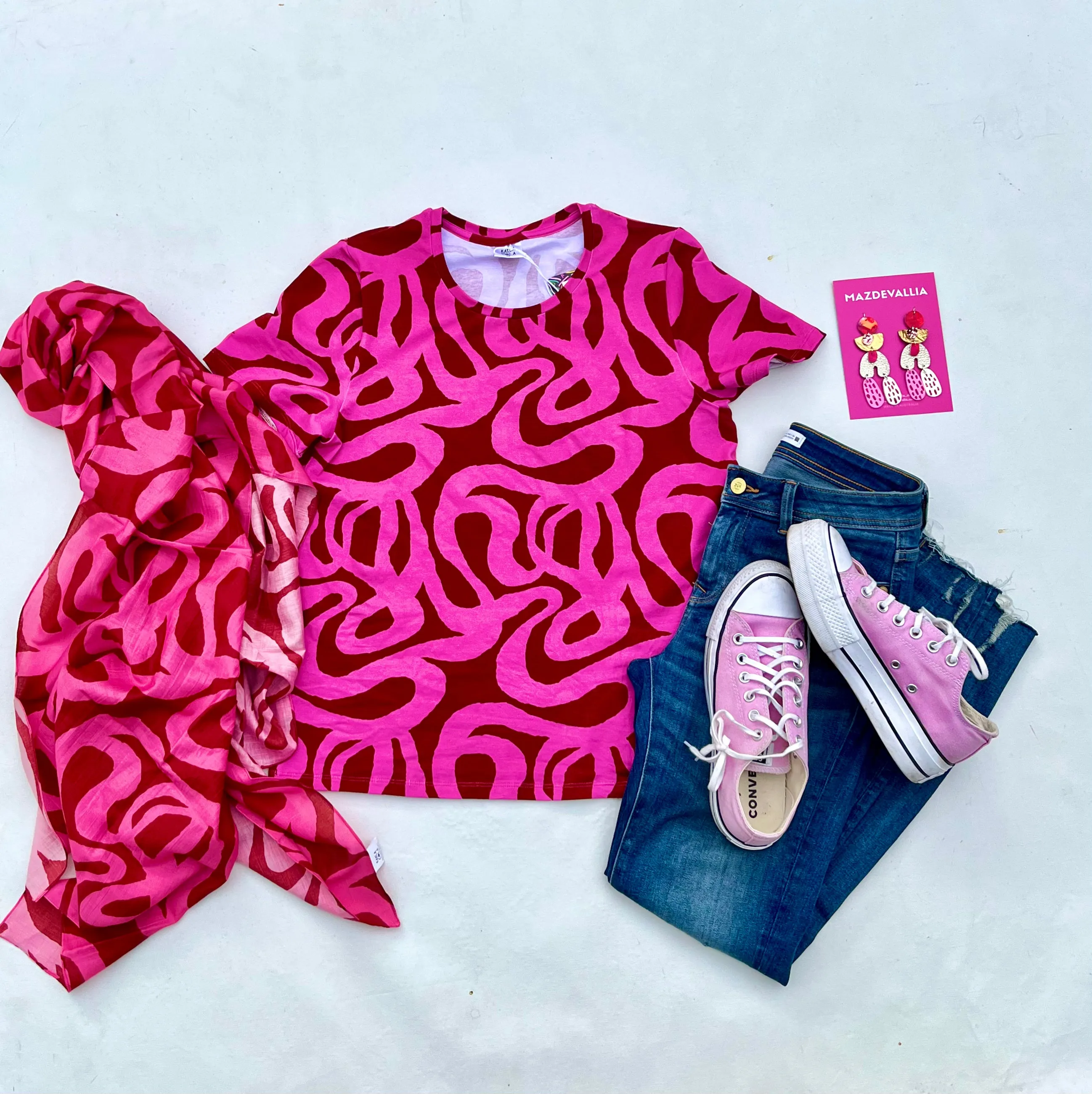 Making Waves  Everyday Tee Pink & Red