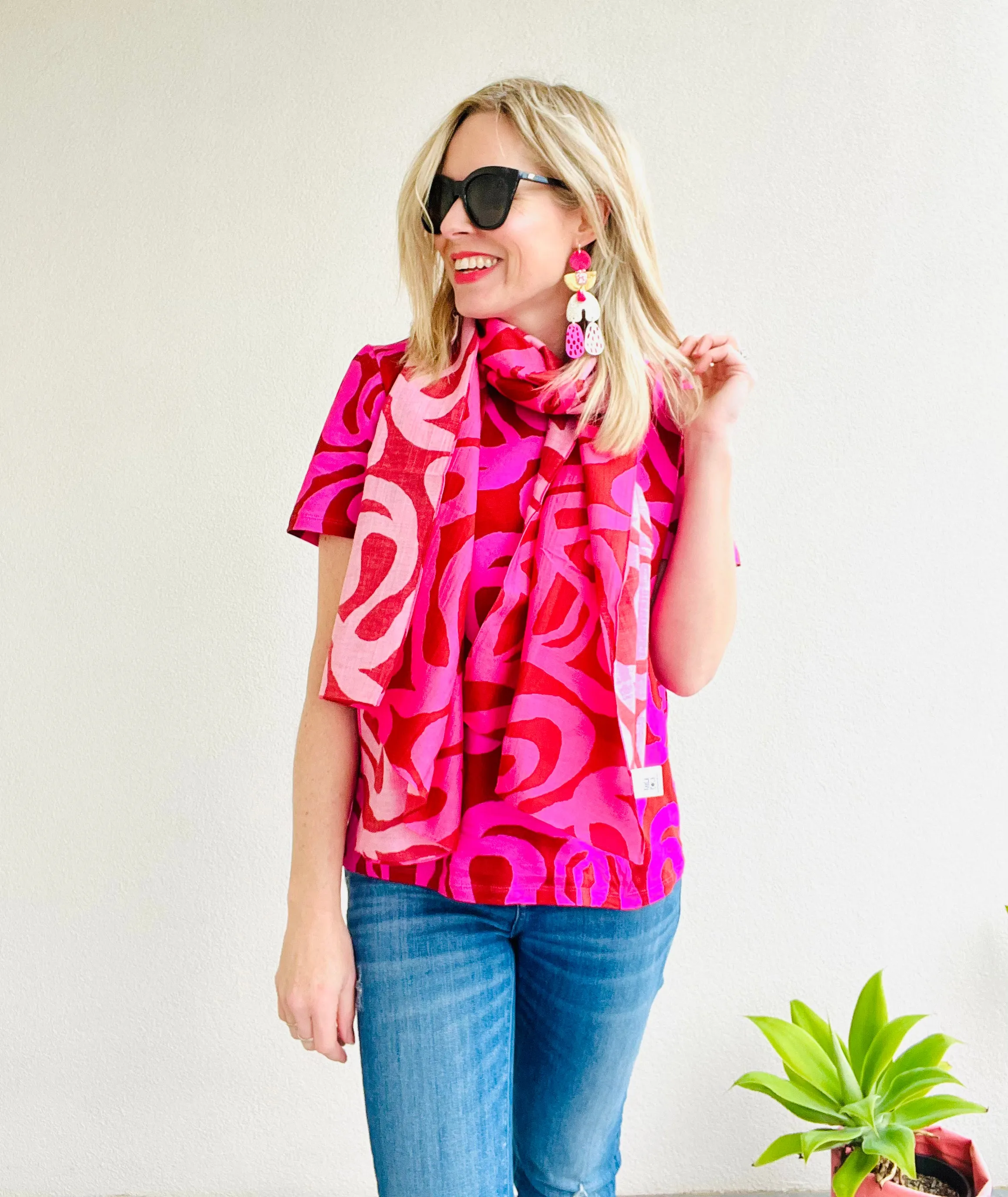 Making Waves  Everyday Tee Pink & Red