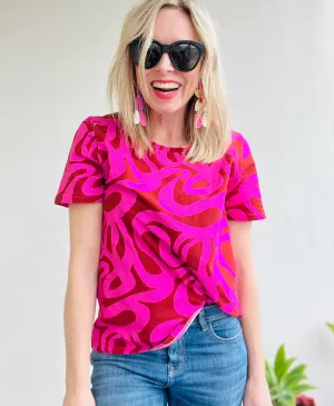 Making Waves  Everyday Tee Pink & Red