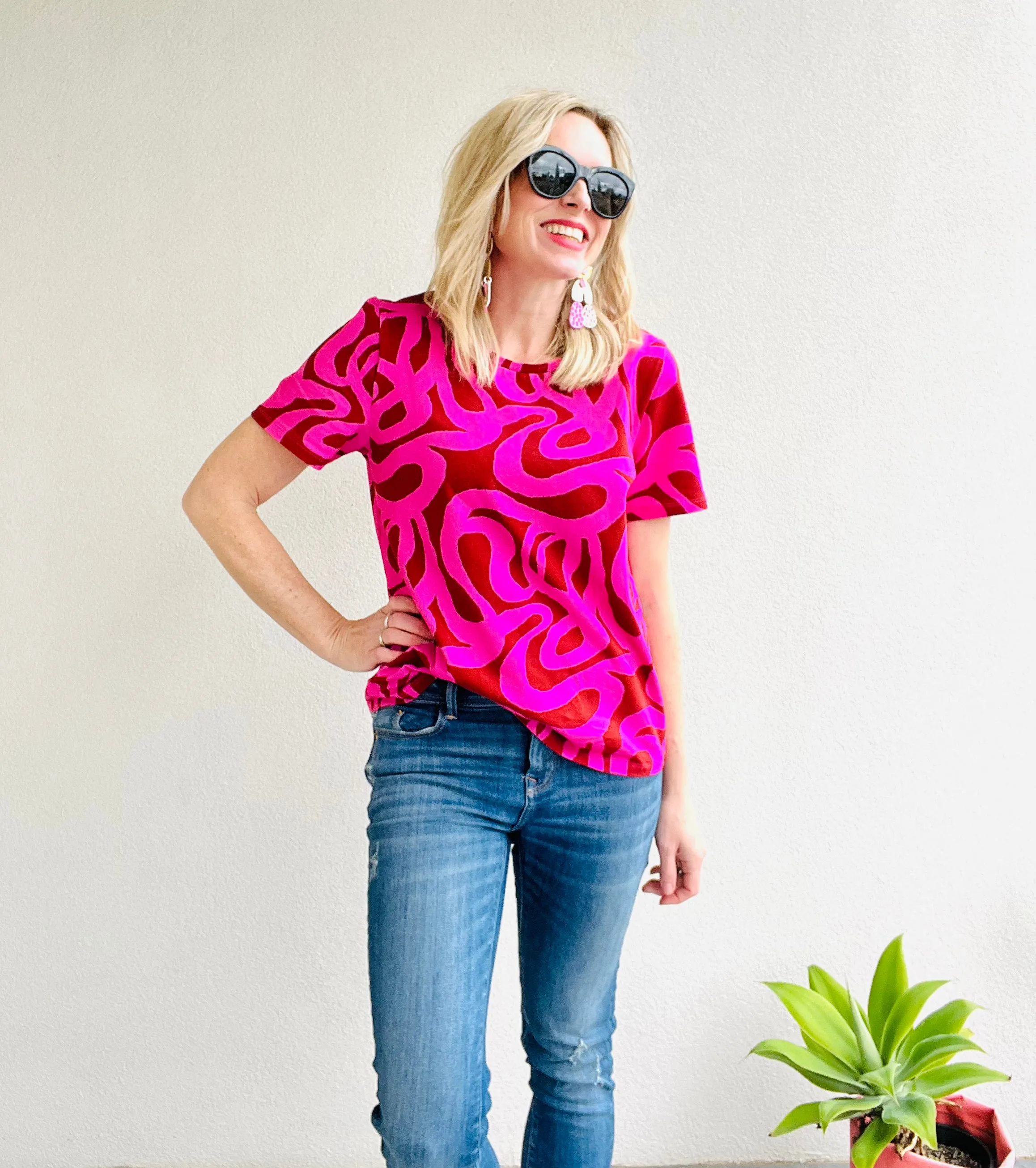 Making Waves  Everyday Tee Pink & Red