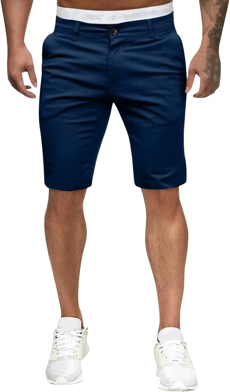 Mens Casual Fashion Suit Shorts Slim Fitting Solid Color Formal Office Business Bermuda Military Combat Tactical Hiking Pants