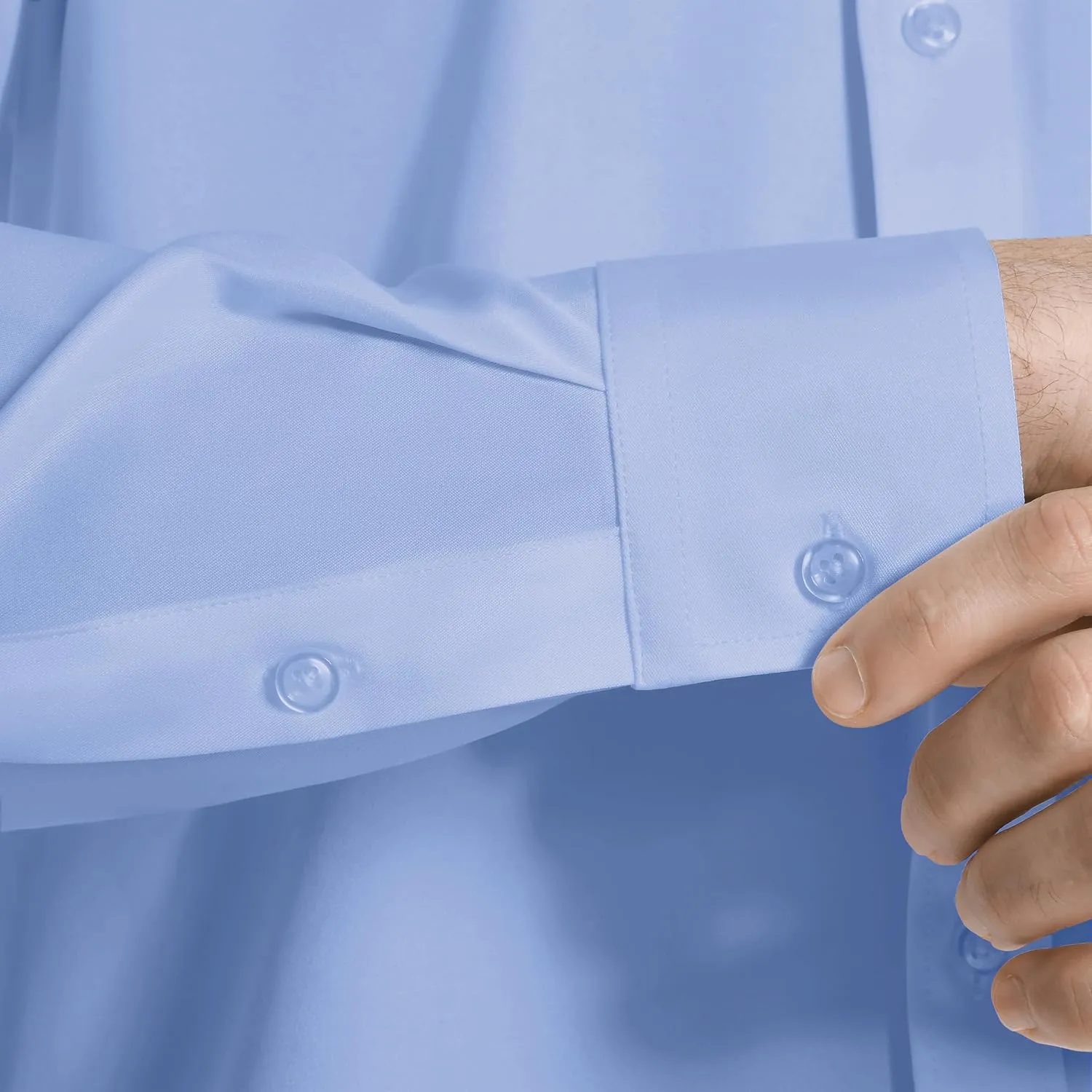 Mens Dress Shirts Long Sleeve Stretch Wrinkle Free Rgular Fit Formal Casual Wedding Prom Button Up Shirt