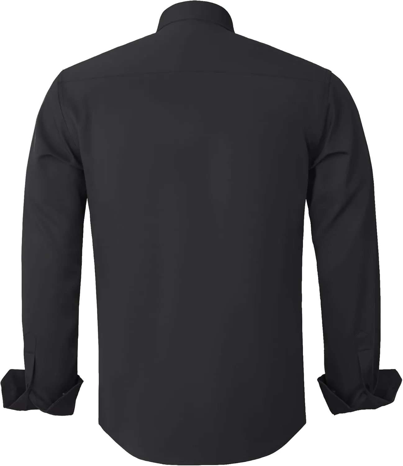 Mens Dress Shirts Long Sleeve Stretch Wrinkle Free Rgular Fit Formal Casual Wedding Prom Button Up Shirt