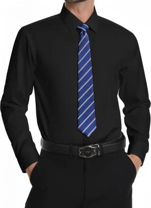 Mens Dress Shirts Long Sleeve Stretch Wrinkle Free Rgular Fit Formal Casual Wedding Prom Button Up Shirt