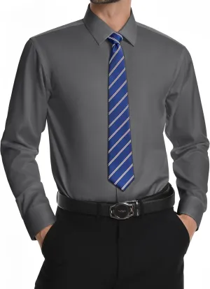 Mens Dress Shirts Long Sleeve Stretch Wrinkle Free Rgular Fit Formal Casual Wedding Prom Button Up Shirt