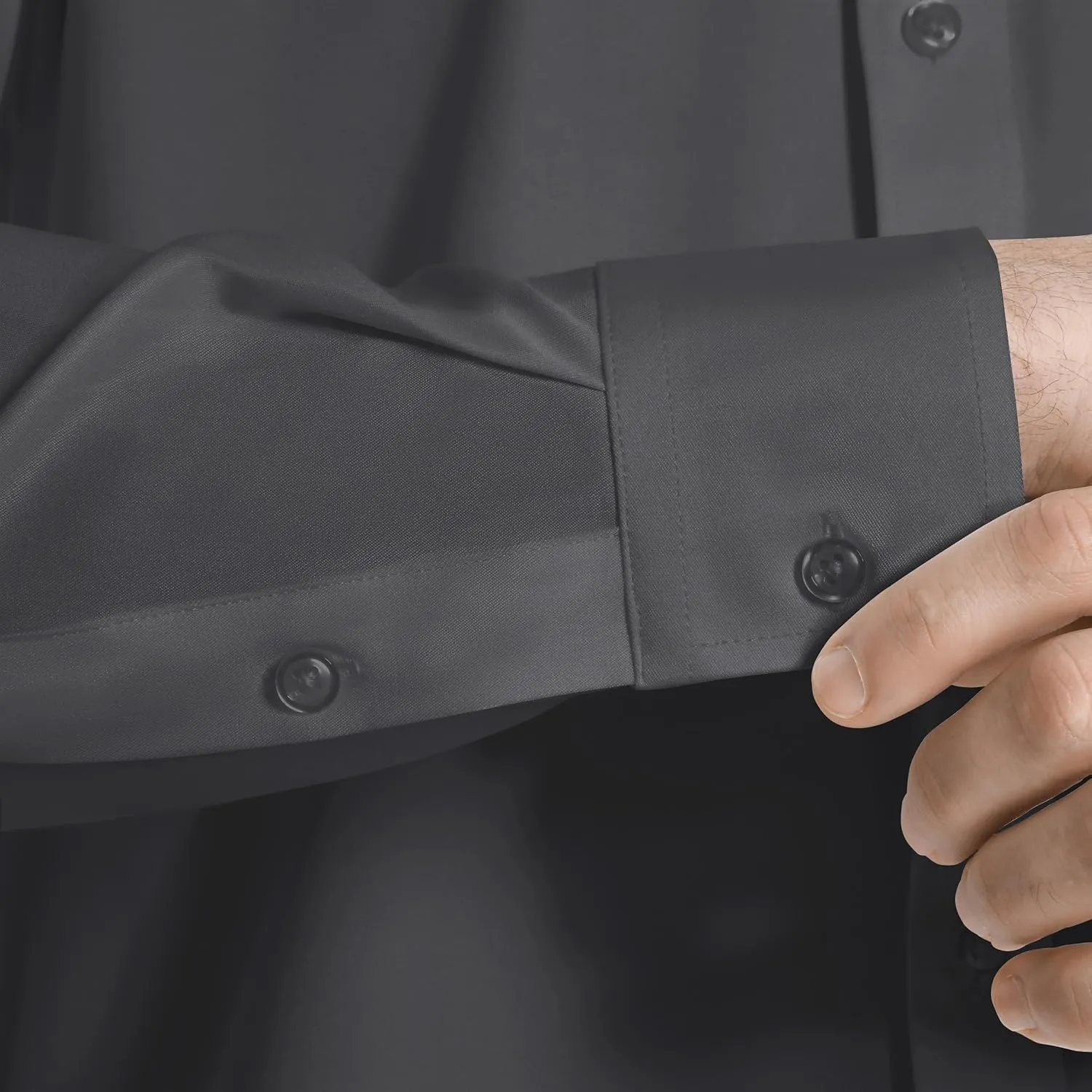 Mens Dress Shirts Long Sleeve Stretch Wrinkle Free Rgular Fit Formal Casual Wedding Prom Button Up Shirt