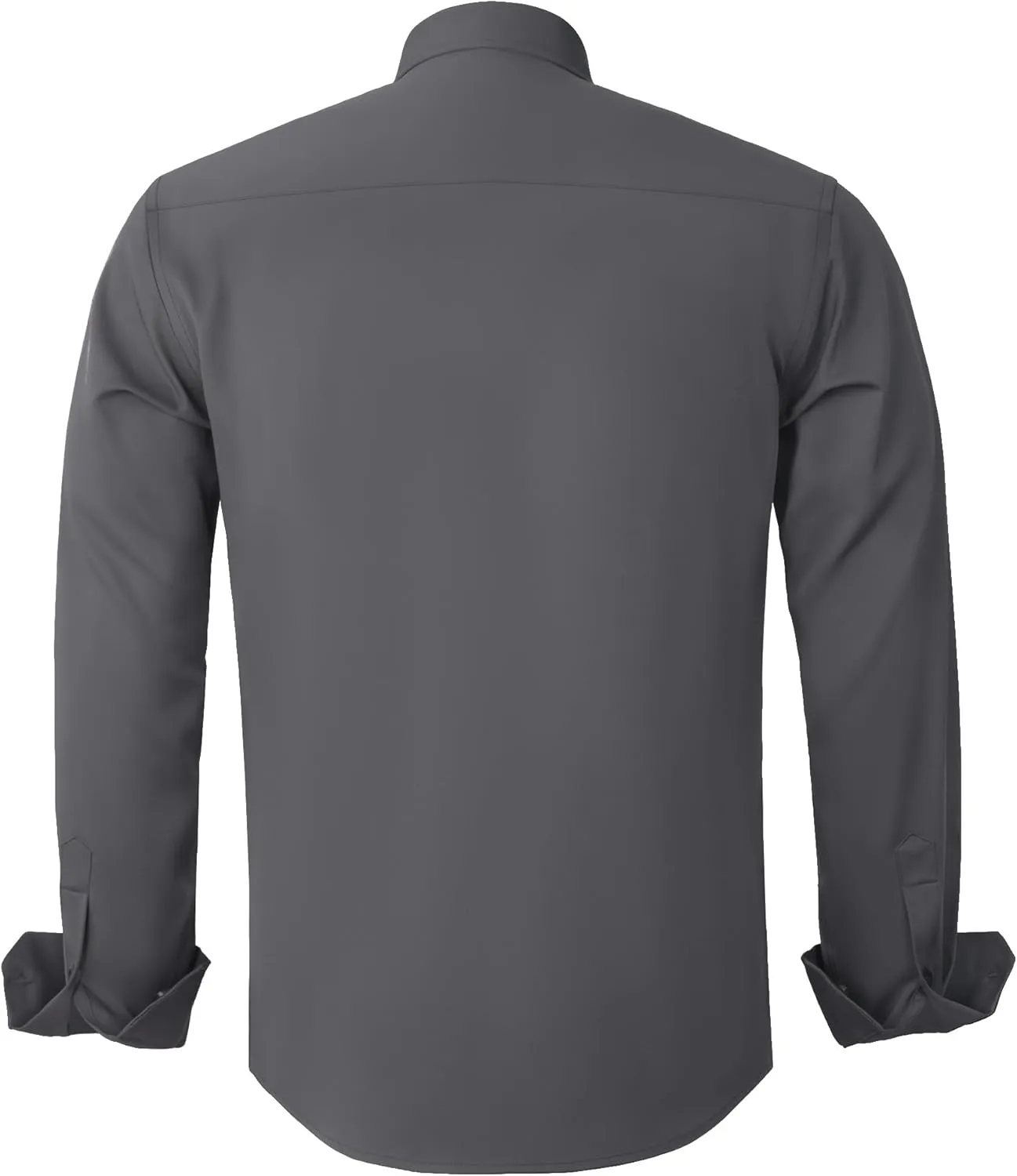 Mens Dress Shirts Long Sleeve Stretch Wrinkle Free Rgular Fit Formal Casual Wedding Prom Button Up Shirt