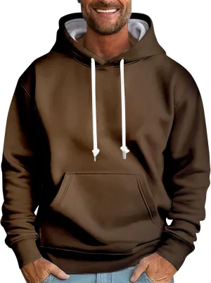 Men's Hoodies Vintage Sports Outdoor Long Sleeve Lightweight Drawstring Sweatshirt Comfy Casual Outerwear Pullover