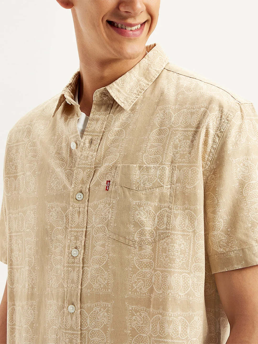 Men's Paisley Print Slim Fit Shirt