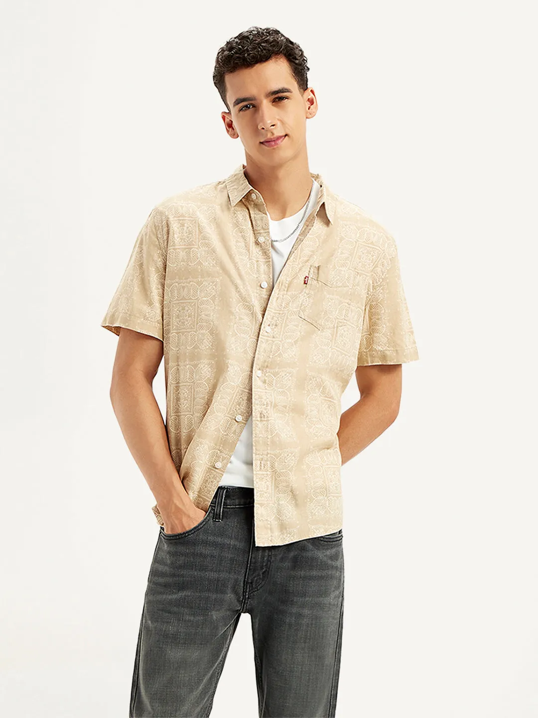 Men's Paisley Print Slim Fit Shirt