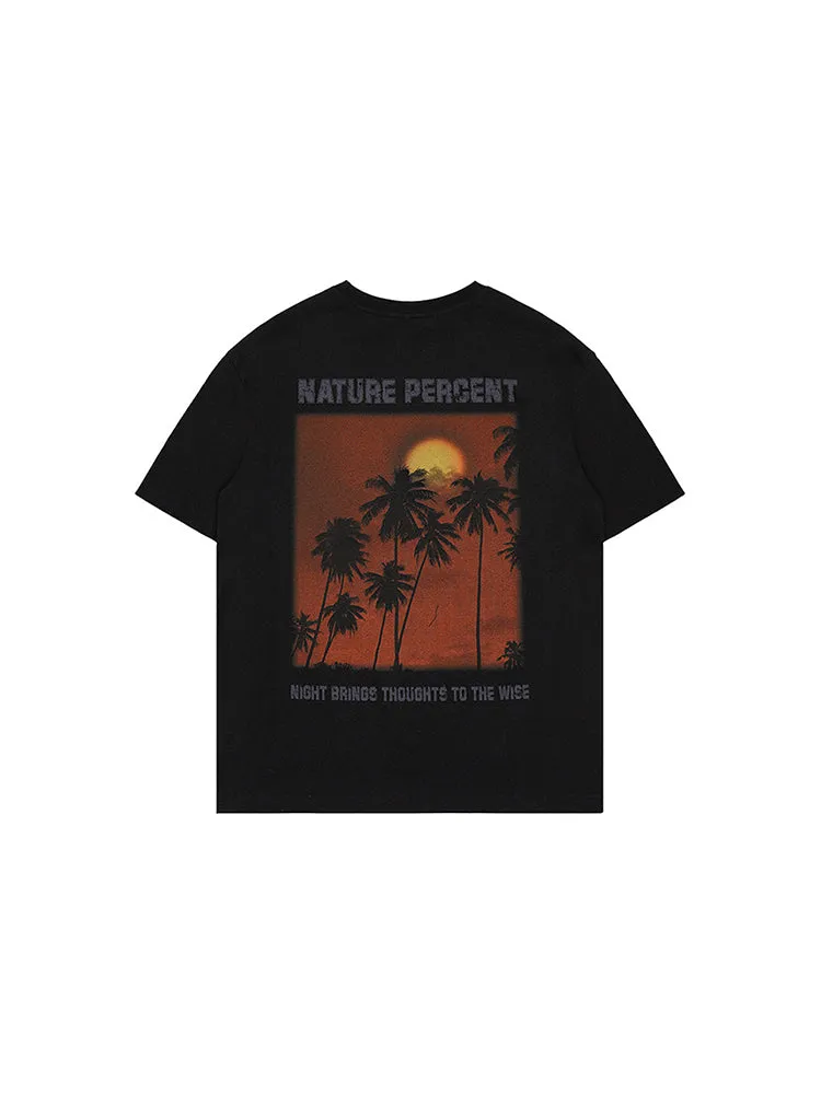 Men'S Senset Back Print T-Shirts