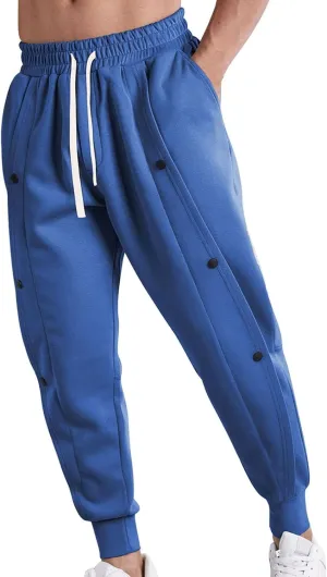 Mens Spring New Sweatpants Solid Color Drawstring Fashion Button Design Tapered Pant Tactical Holiday Outdoor Casual Trousers