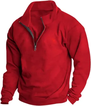 Muscularfit Crewneck Sweatshirts Men Zip Up With Designs Fashion Long Sleeve 1/4 Zip Pullover Casual Solid Lightweight Shirts