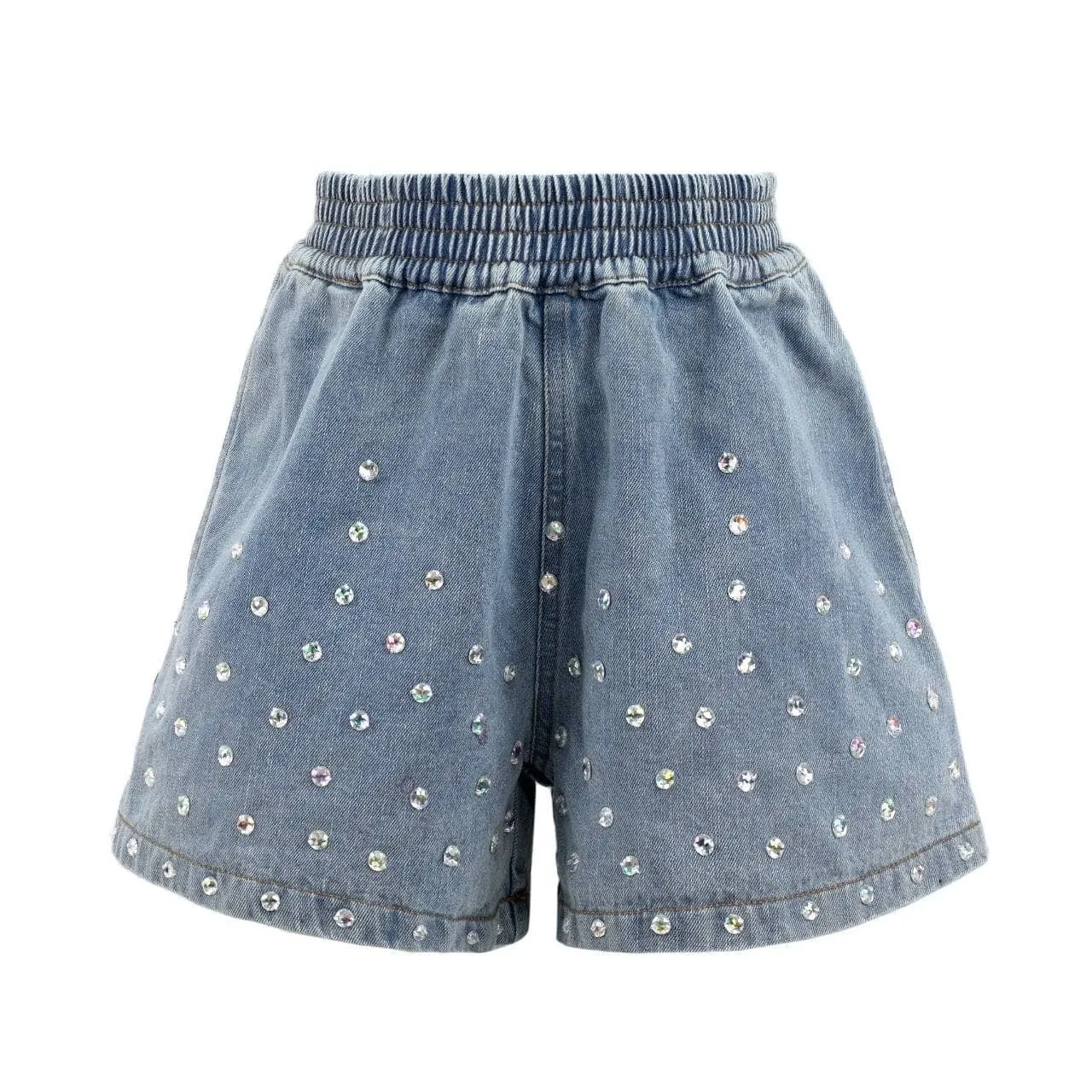 Rocker Crystal Denim Shorts
