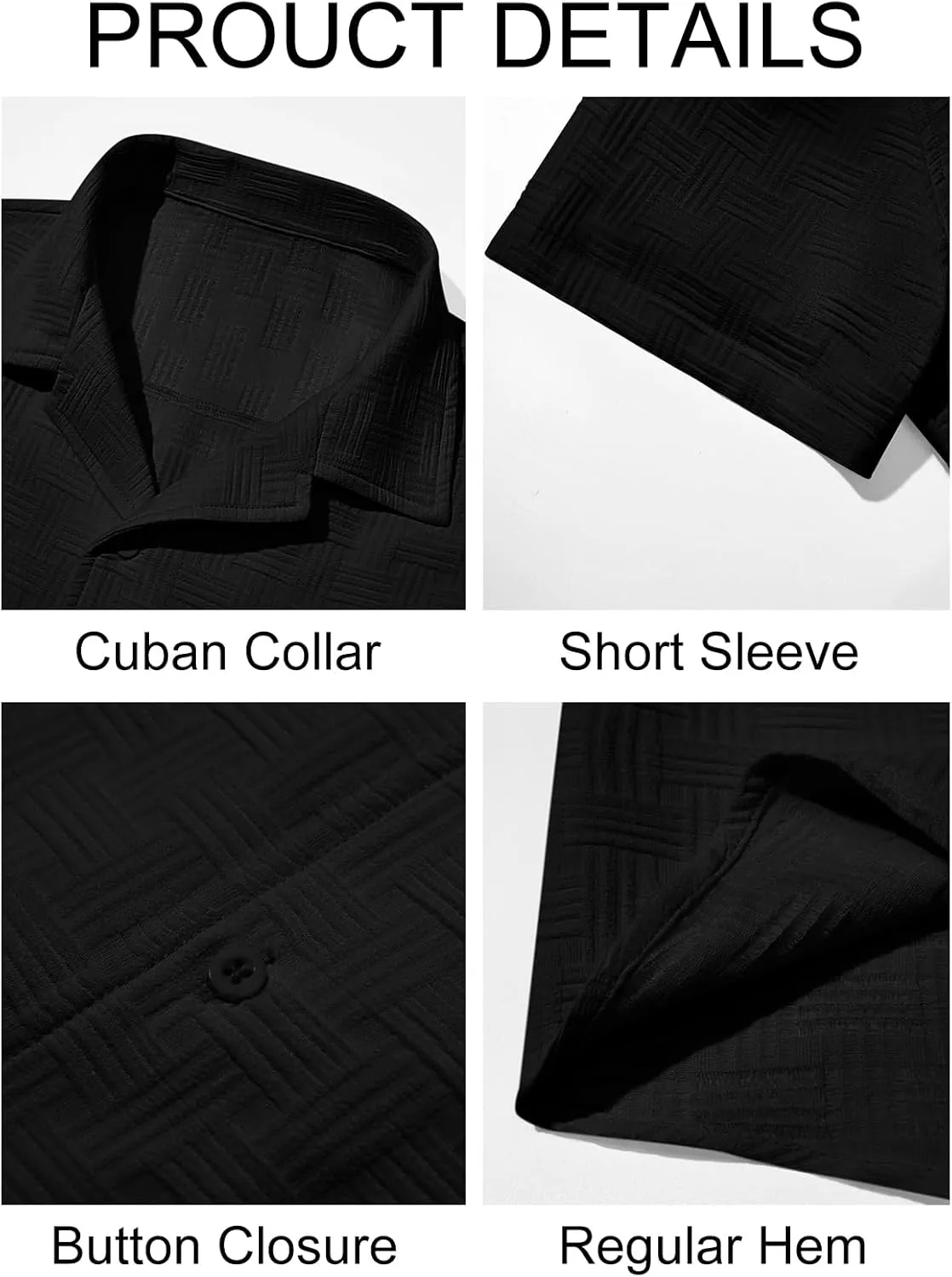 Runcati Mens Button Down Shirts Short Sleeve Casual Textured Shirt Summer Lightweight Stretchy Tops