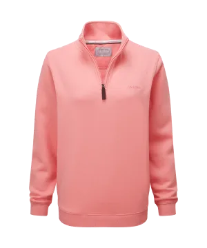 Sennen Cove Quarter Zip Sweatshirt - Flamingo