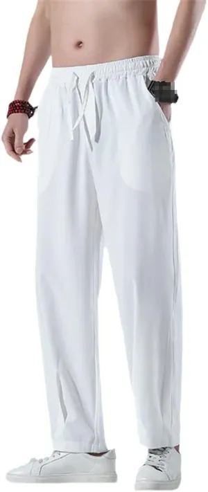 Spring Summer Men Casual Solid Color Pants Thin Jogging Trousers Harem Pants