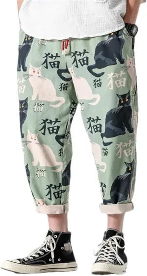Streetwear Man Summer Harem Pants Printed Casual Pants Mans Style Jogging Pants Bottoms