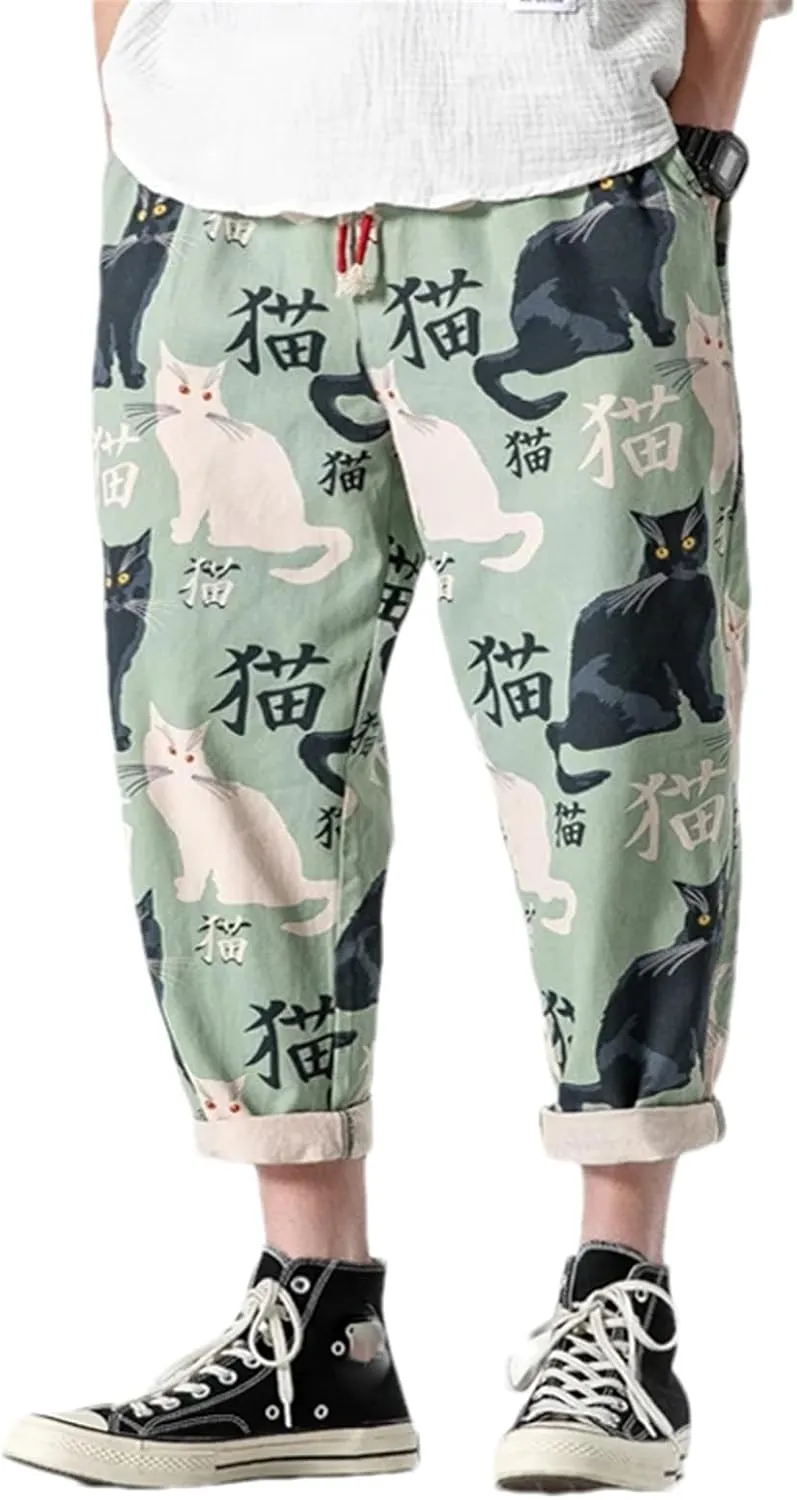 Streetwear Man Summer Harem Pants Printed Casual Pants Mans Style Jogging Pants Bottoms