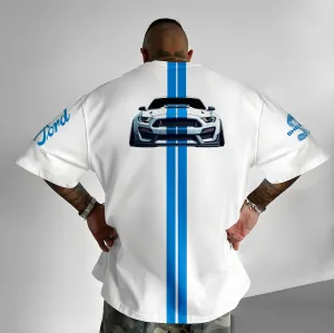 T-Shirt - Mustang - White - Oversized